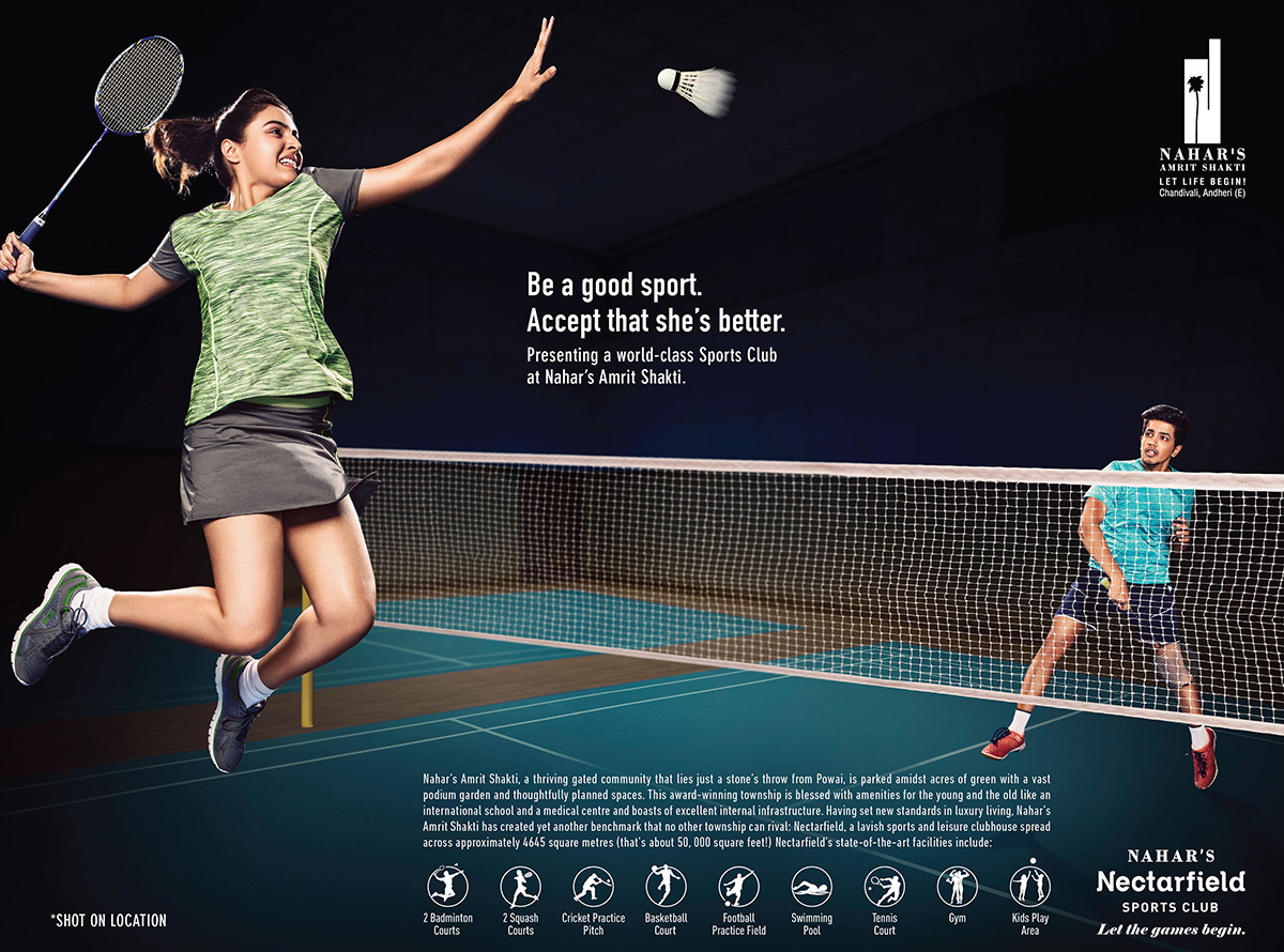 Nahar Group Badminton Ad